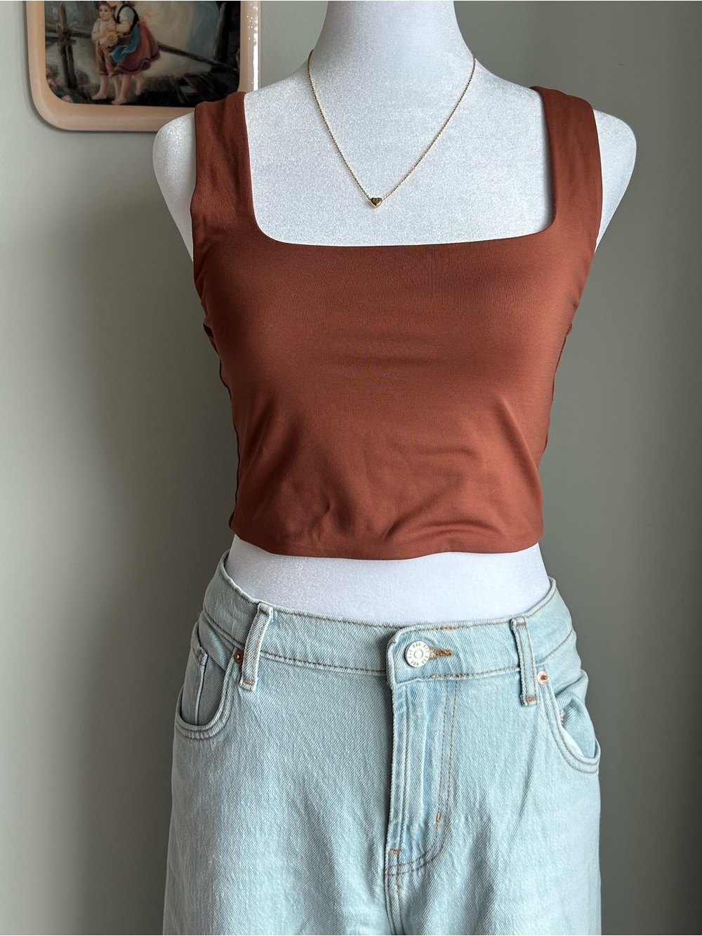 Brown Babaton Aritzia Cropped Bra/Top